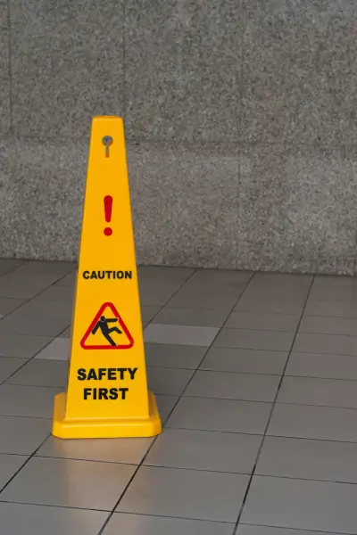 Premises Liability Accidents 2 a yellow caution sign on a tile floor