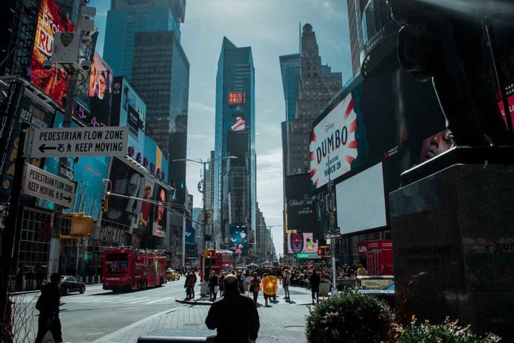times square side walk new york slip and fall accident
